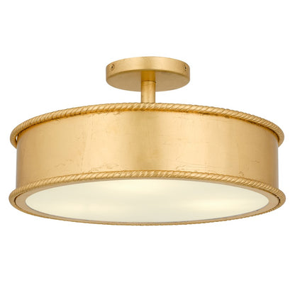 Quoizel Mara 3-Lt Gold Leaf Semi-Flush Mount, Gold Leaf - MARA1616GFL