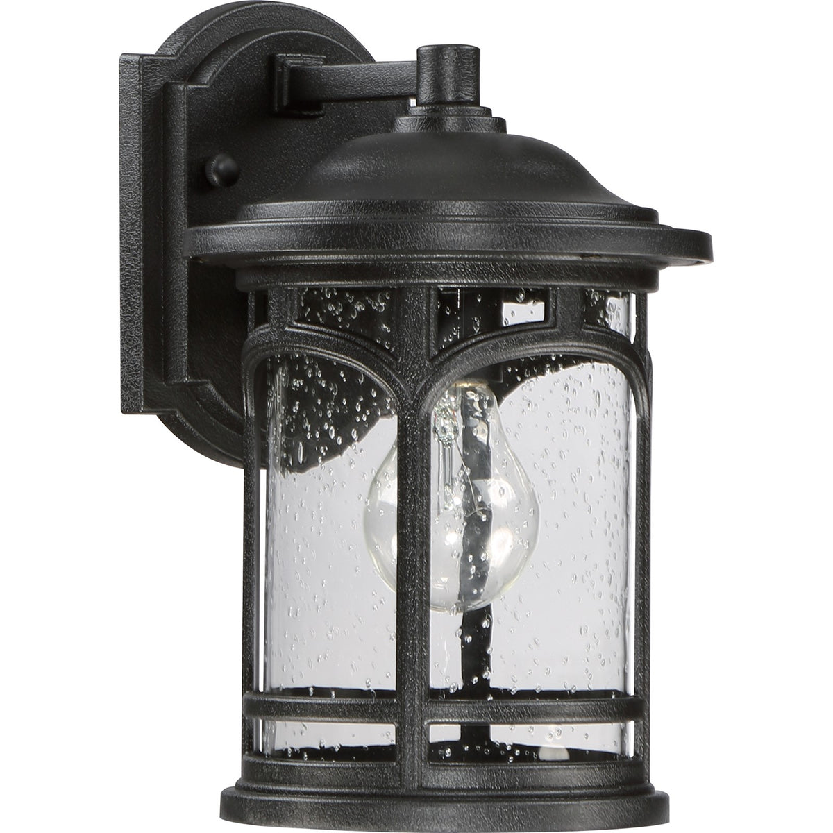 Quoizel Marblehead 7in 1-Light Outdoor Lantern | Coastal Mystic Black and Clear Seedy Glass | Front Porch & Entryway | 7 x 8 x 11 in | Model MBH8407K