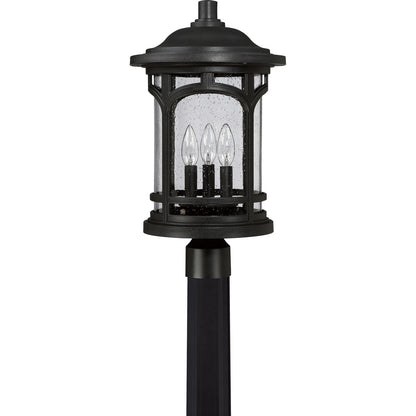 Quoizel Marblehead 11in 3-Light Outdoor Lantern | Coastal Mystic Black and Clear Seedy Glass | Front Porch & Entryway | Model MBH9011K