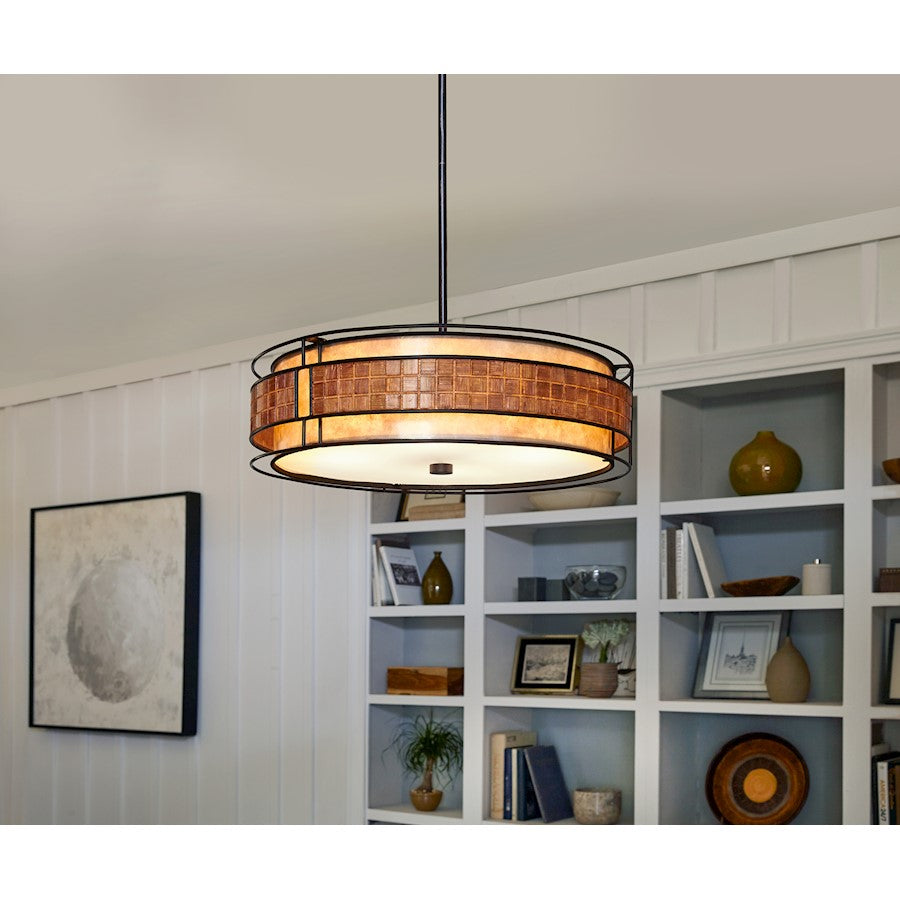 4 Light Laguna Pendant, Renaissance Copper