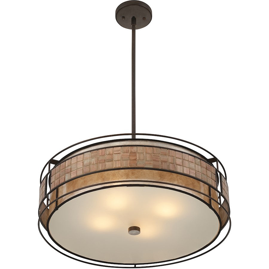 4 Light Laguna Pendant, Renaissance Copper