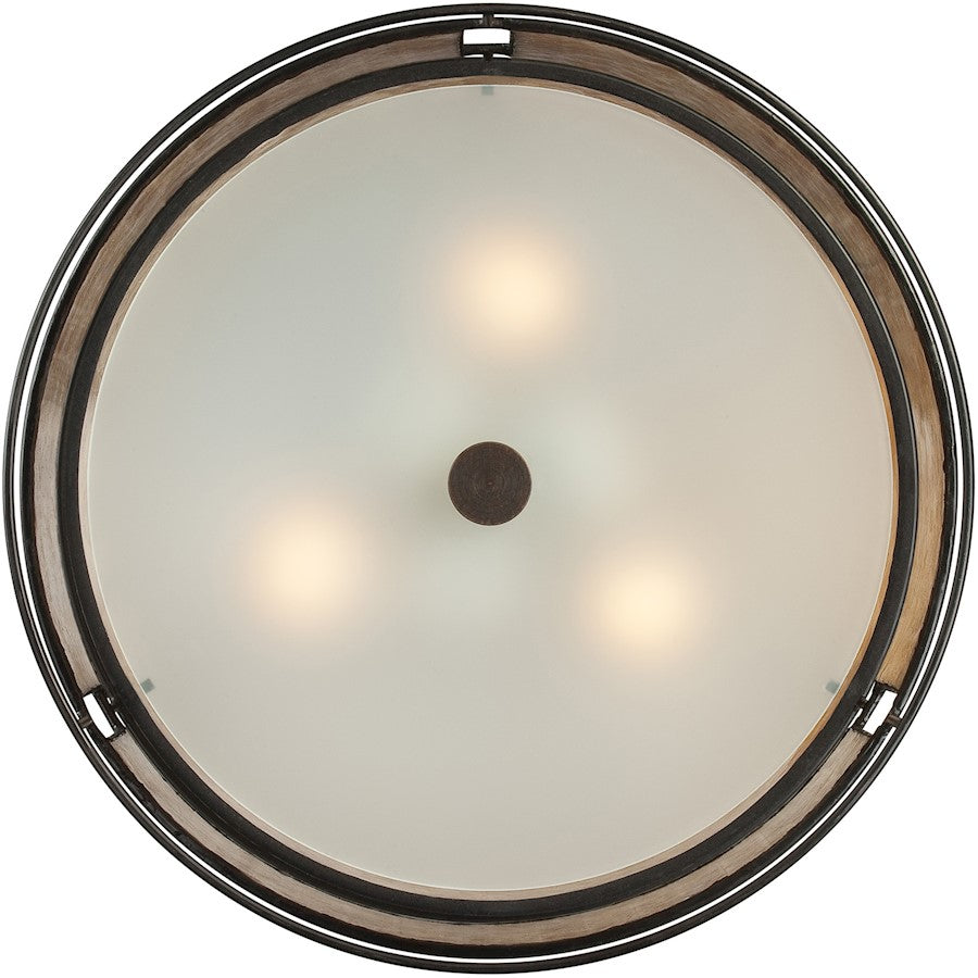 Quoizel 3 Light Laguna Semi-Flush Mount, Renaissance Copper