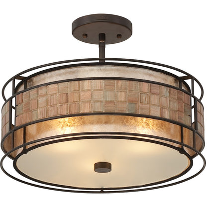 Quoizel 3 Light Laguna Semi-Flush Mount, Renaissance Copper