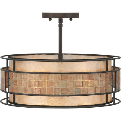 Quoizel 3 Light Laguna Semi-Flush Mount, Renaissance Copper