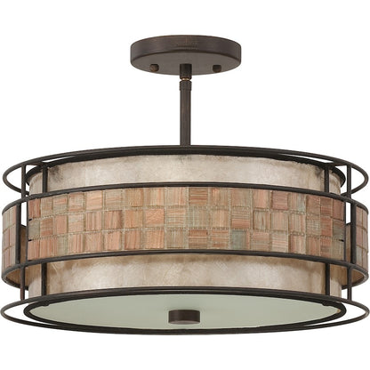 Quoizel 3 Light Laguna Semi-Flush Mount, Renaissance Copper