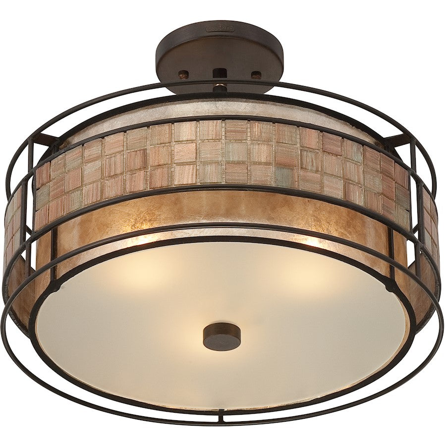 Quoizel 3 Light Laguna Semi-Flush Mount, Renaissance Copper