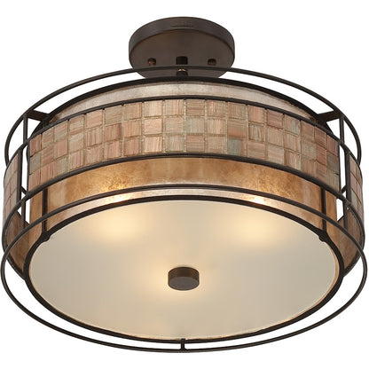 Quoizel 3 Light Laguna Semi-Flush Mount, Renaissance Copper