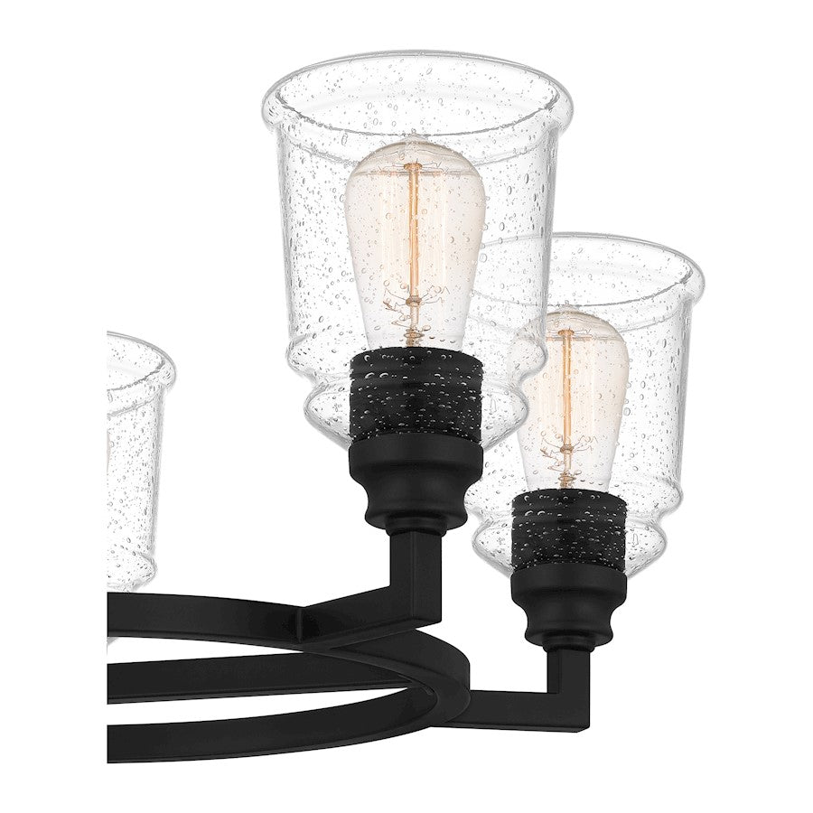 Quoizel Mcintire Chandelier, Matte Black/Clear Seedy