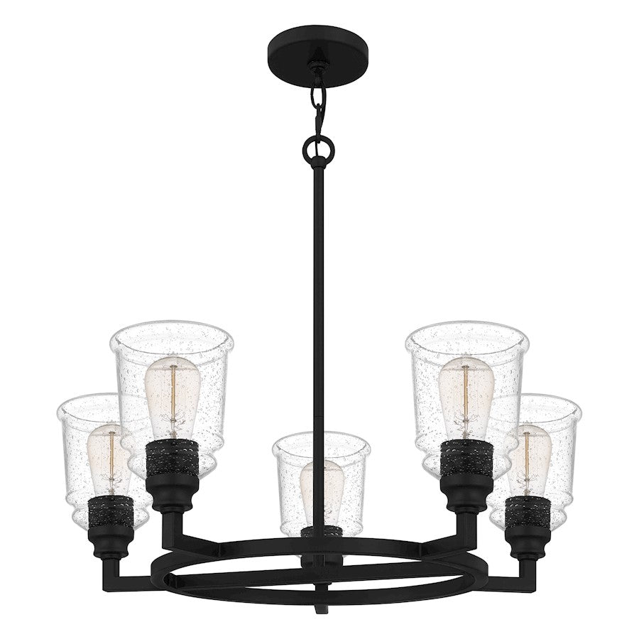 Quoizel Mcintire Chandelier, Matte Black/Clear Seedy