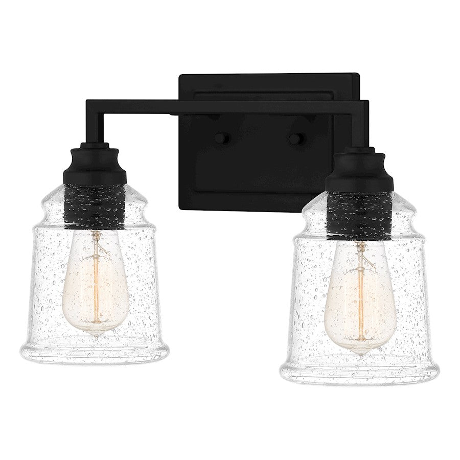 2 Light Bathroom Vanity Light, Matte Black