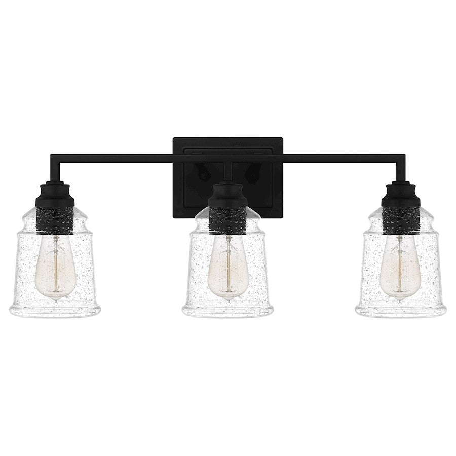 3 Light Bathroom Vanity Light, Matte Black