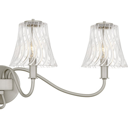Quoizel McKinney 31in 4-Light Vanity Light | Traditional Brushed Nickel and Clear Swirl Glass | Bathroom Vanity | 31 x 8.75 x 11 in | Model MCK8631BN