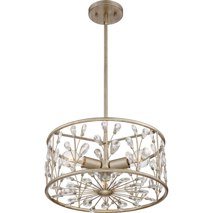 Quoizel 3 Light Meadow Lane Semi-Flush Mount, Vintage Gold