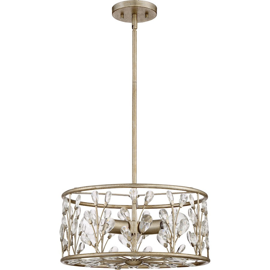 Quoizel 3 Light Meadow Lane Semi-Flush Mount, Vintage Gold