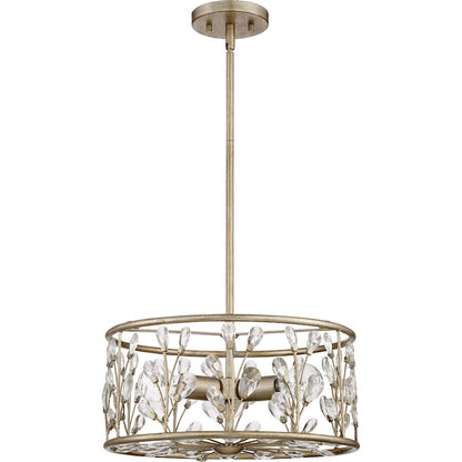 Quoizel 3 Light Meadow Lane Semi-Flush Mount, Vintage Gold