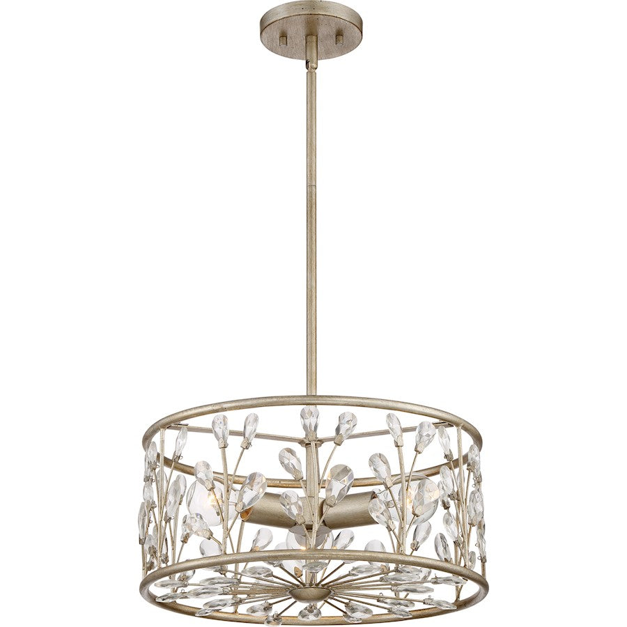 Quoizel 3 Light Meadow Lane Semi-Flush Mount, Vintage Gold