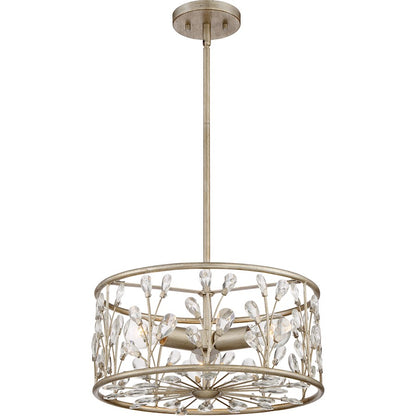 Quoizel 3 Light Meadow Lane Semi-Flush Mount, Vintage Gold