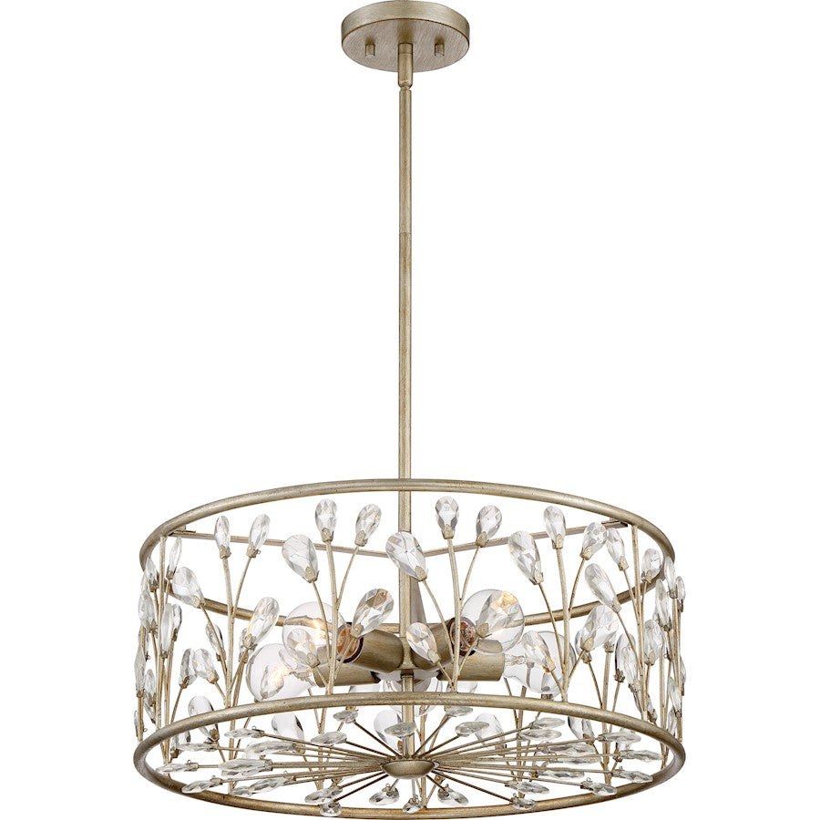 5 Light Meadow Lane Pendant, Vintage Gold