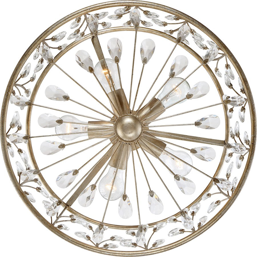 5 Light Meadow Lane Pendant, Vintage Gold