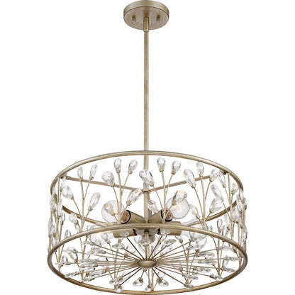 5 Light Meadow Lane Pendant, Vintage Gold