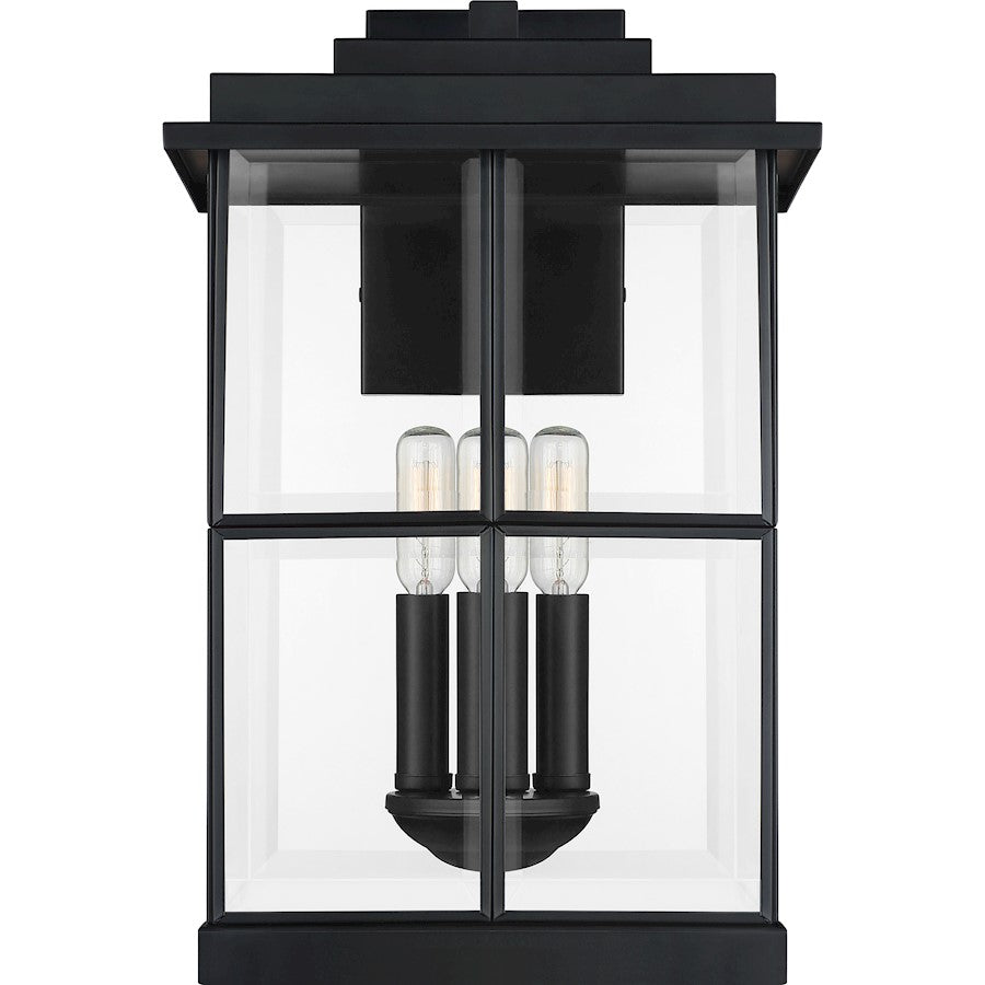 Quoizel Mulligan 3 Light Outdoor Lantern, Matte Black