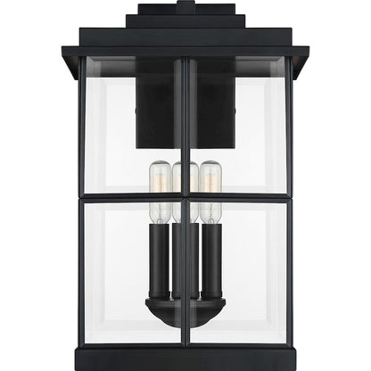 Quoizel Mulligan 3 Light Outdoor Lantern, Matte Black