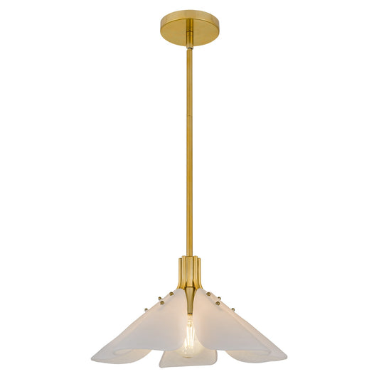 Quoizel Milton 17.5in 1-Light Pendant | Modern Light Gold and Etched White Glass | Kitchen & Dining Room | 17.5 x 17.5 x 9.75 in | Model MILT1817LG