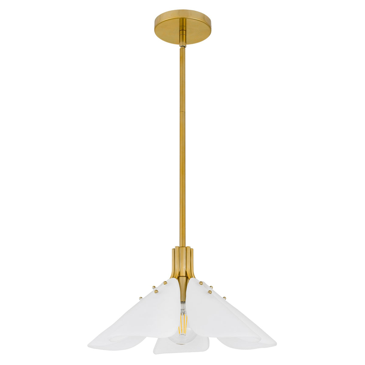 Quoizel Milton 17.5in 1-Light Pendant | Modern Light Gold and Etched White Glass | Kitchen & Dining Room | 17.5 x 17.5 x 9.75 in | Model MILT1817LG