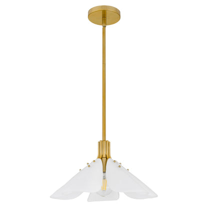 Quoizel Milton 17.5in 1-Light Pendant | Modern Light Gold and Etched White Glass | Kitchen & Dining Room | 17.5 x 17.5 x 9.75 in | Model MILT1817LG