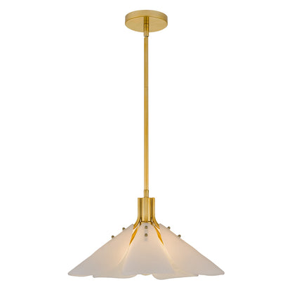 Quoizel Milton 17.5in 1-Light Pendant | Modern Light Gold and Etched White Glass | Kitchen & Dining Room | 17.5 x 17.5 x 9.75 in | Model MILT1817LG