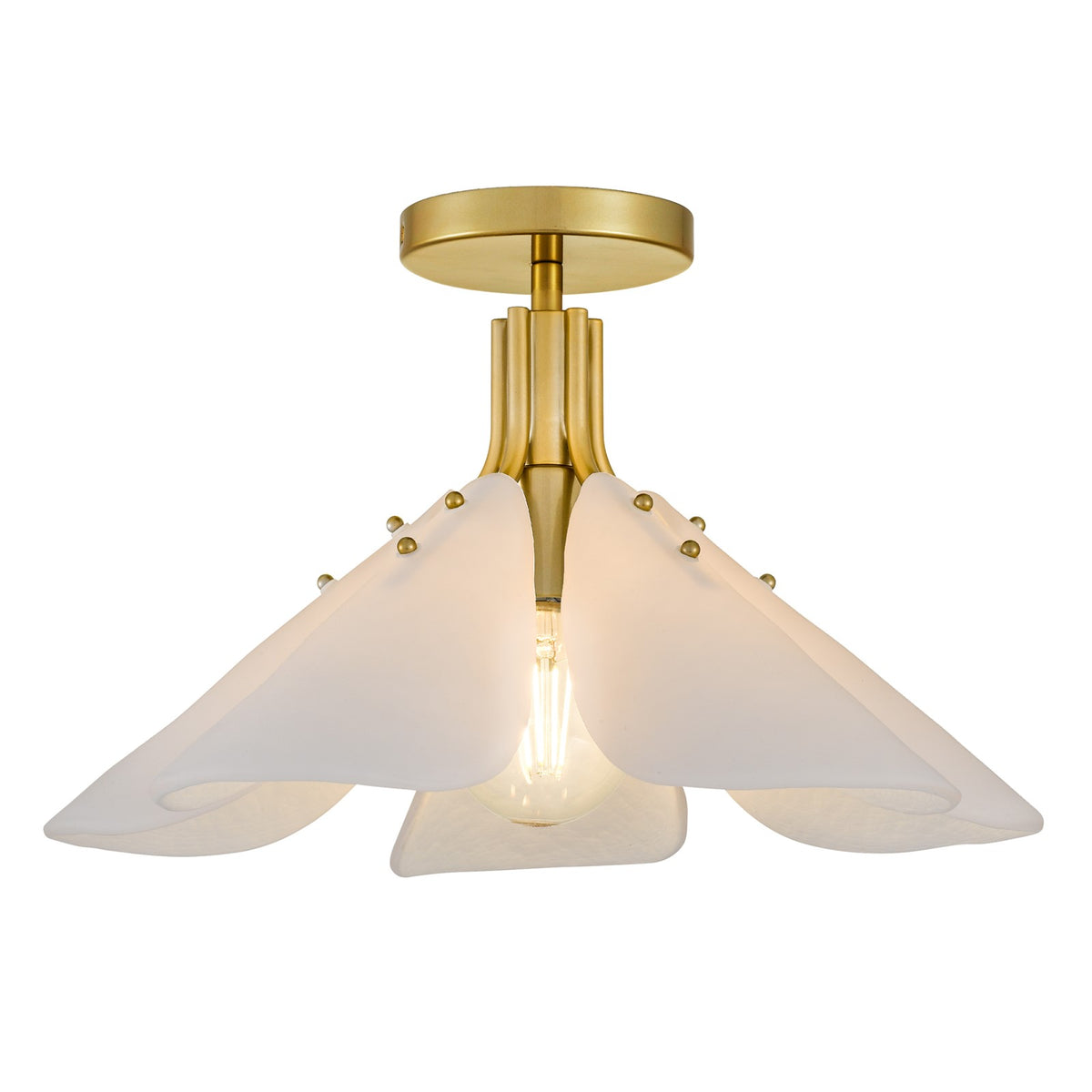 Quoizel Milton 17.5in 1-Light Pendant | Modern Light Gold and Etched White Glass | Kitchen & Dining Room | 17.5 x 17.5 x 9.75 in | Model MILT1817LG