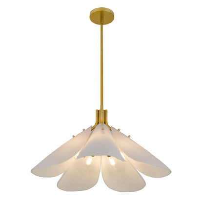 Quoizel Milton 25.25in 5-Light Pendant | Modern Light Gold and Etched White Glass | Dining Room & Foyer | 25.25 x 25.25 x 14 in | Model MILT2825LG