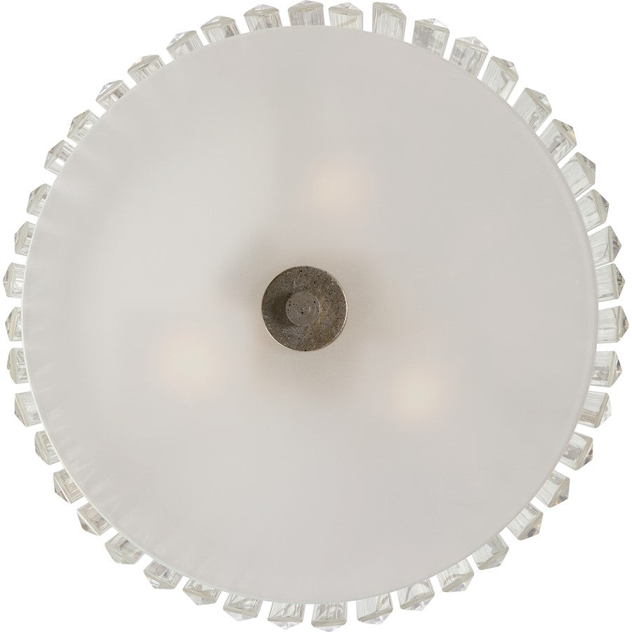 Quoizel Mirage 15.25in 3-Light Semi-Flush Mount | Glam Vintage Gold and Clear Crystal Glass | Bedroom & Hallway | Model MIR1715VG