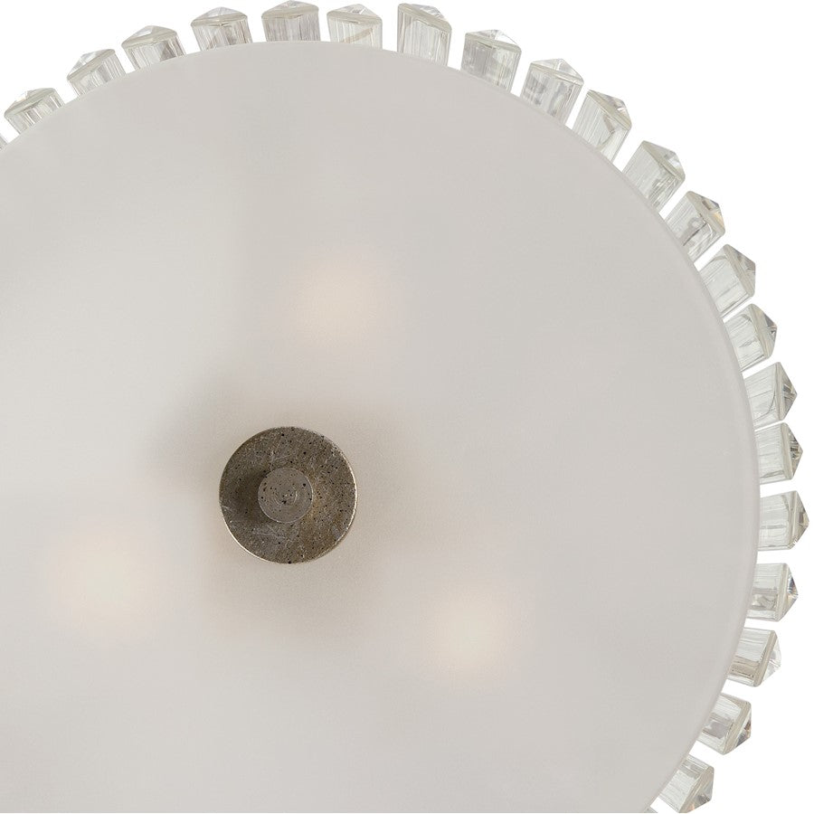 Quoizel Mirage 15.25in 3-Light Semi-Flush Mount | Glam Vintage Gold and Clear Crystal Glass | Bedroom & Hallway | Model MIR1715VG