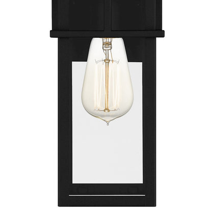 Quoizel Markley 1 Light Outdoor Lantern, Earth Black/Clear