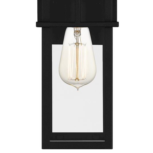 Quoizel Markley 1 Light Outdoor Lantern, Earth Black/Clear