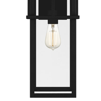 Quoizel Markley 1 Light Outdoor Lantern, Earth Black/Clear