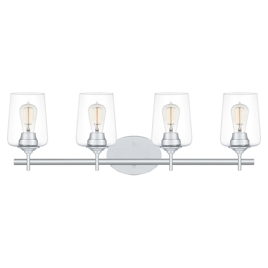 Quoizel Miller 4 Light Bath Vanity, Polished Chrome