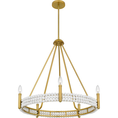 Quoizel Molly 5 Light Chandelier, Brushed Gold