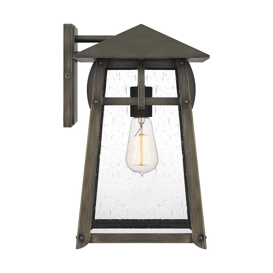 Quoizel Merle 1 Light 15" Outdoor Lantern, Burnished Bronze/Seeded