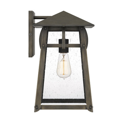Quoizel Merle 1 Light 15" Outdoor Lantern, Burnished Bronze/Seeded