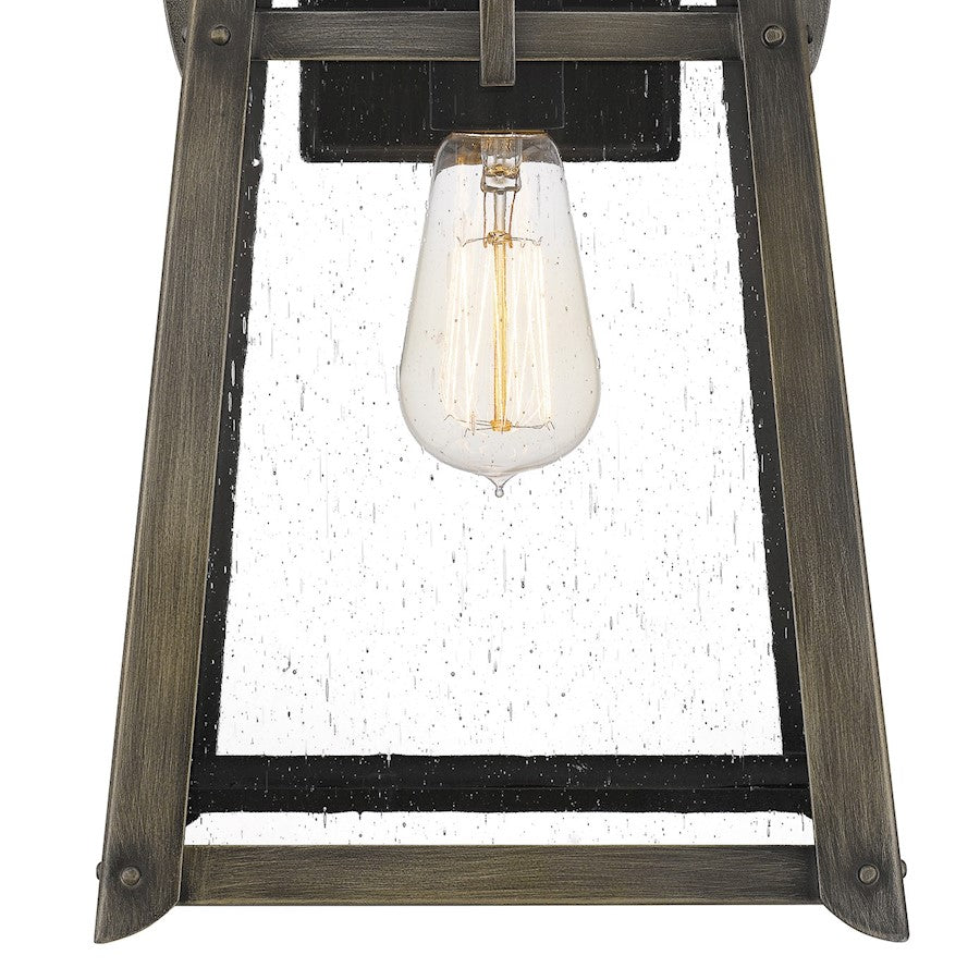 Quoizel Merle 1 Light 15" Outdoor Lantern, Burnished Bronze/Seeded