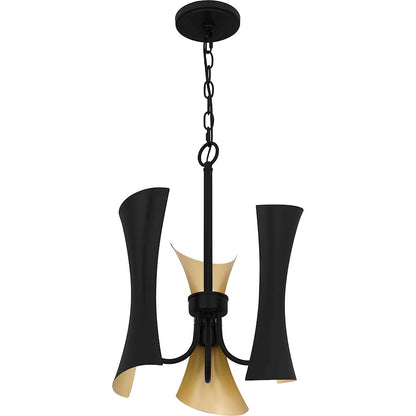 3 Light Pendant, Black
