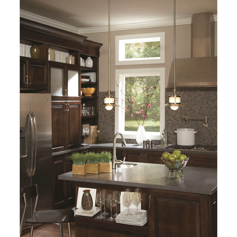 Quoizel 1 Light New England Mini Pendant in Brushed Nickel