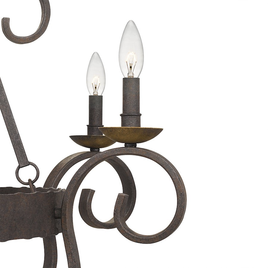 Quoizel Noble 18 Light Chandelier, Rustic Black