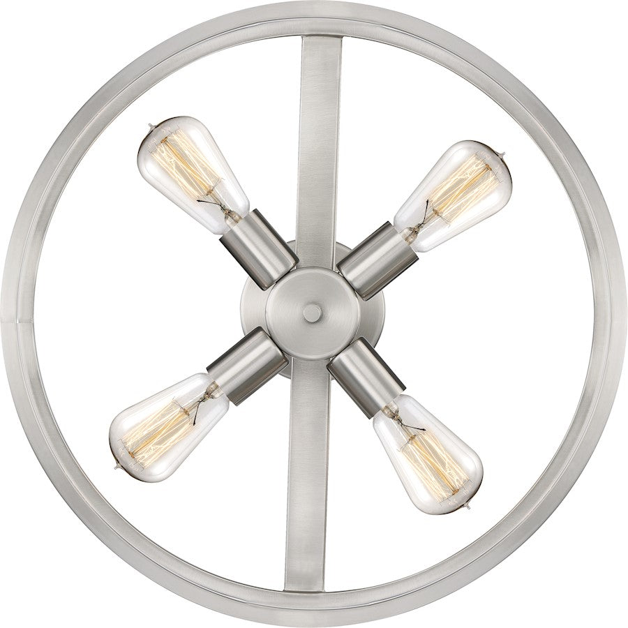 Quoizel New Harbor 4 Light Semi-Flush Mount, Brushed Nickel