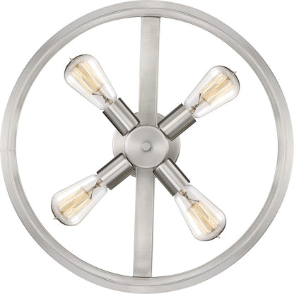 Quoizel New Harbor 4 Light Semi-Flush Mount, Brushed Nickel