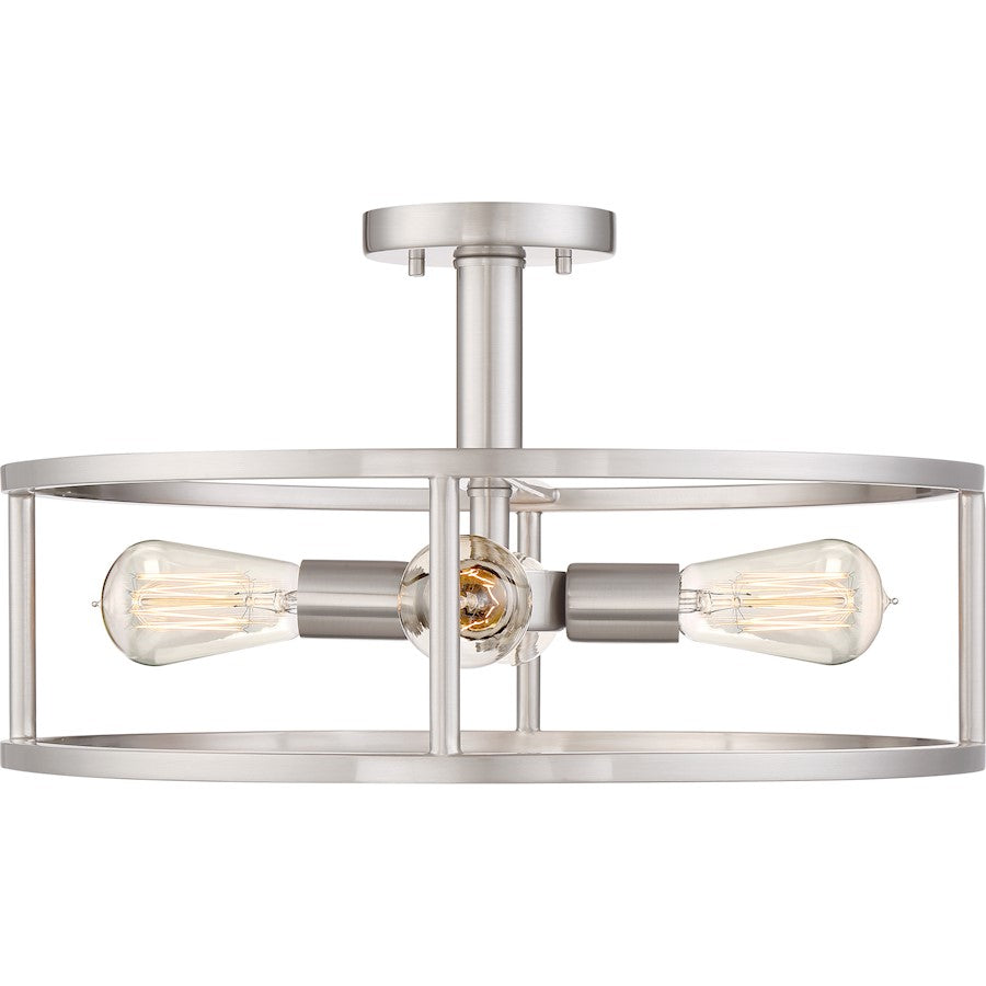 Quoizel New Harbor 4 Light Semi-Flush Mount, Brushed Nickel