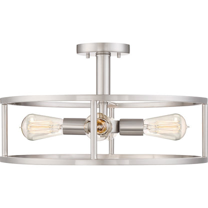 Quoizel New Harbor 4 Light Semi-Flush Mount, Brushed Nickel