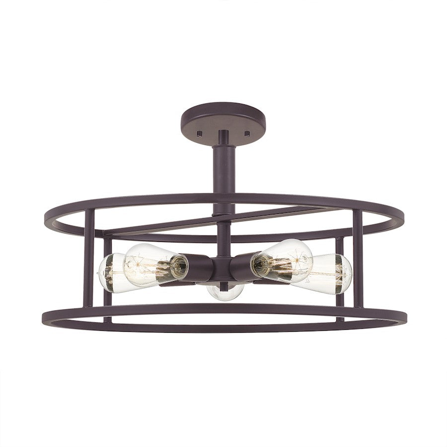 Quoizel New Harbor 5 Light Semi-Flush Mount, Western Bronze